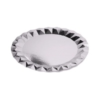 Platos de 23 cm de cartón con bordes metalizados - 6 unidades