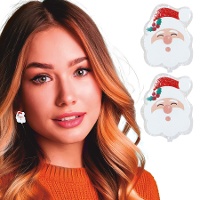 Pendientes de Papá Noel sonriente - 1 par