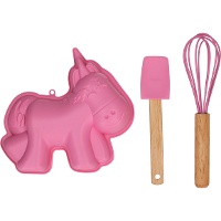 Kit para tarta de unicornio con utensilios - Wilton - 3 piezas