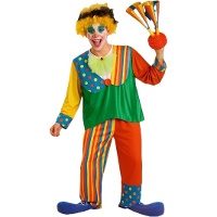 Disfraz de payaso con topos para adulto