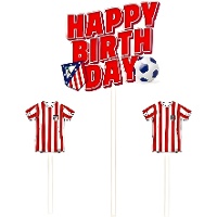 Toppers de Atlético de Madrid Happy Birthday - 3 unidades