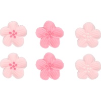 Figuras de azúcar de flores rosas - FunCakes - 24 unidades