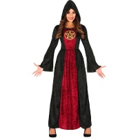 Disfraz de hechicera encapuchada para mujer