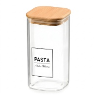 Tarro de 1,2 L de borosilicato con tapa de bambú Pasta
