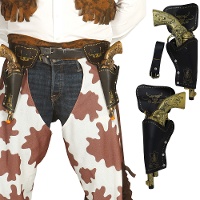 Cartuchera doble negra con pistolas