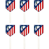 Toppers de Atlético de Madrid escudo - 6 unidades