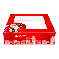 Caja de 28 x 28 x 7,5 cm para tarta decorada de Santa Claus