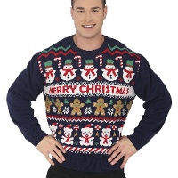 Jersy de Navidad de muñeco de nieve para hombre