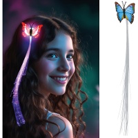 Mechón de luces LED con clip mariposa - 1 unidad