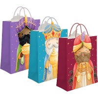 Bolsa regalo de 32 x 26 x 10 cm de Reyes Magos - 1 unidad