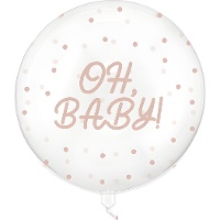 Globo orbz transparente con lunares Oh Baby de 60 cm
