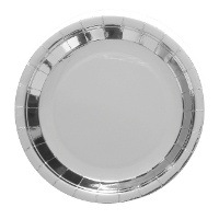 Platos de 23 cm de cartón metálicos - 6 unidades