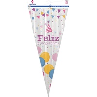Bolsa para chucherías Feliz Cumpleaños de 48 x 22 cm - 10 unidades