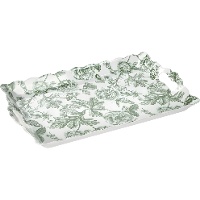 Bandeja de 38 x 24 cm verde floral vintage