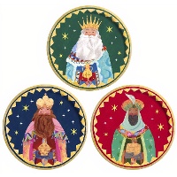Platos 23 cm de Reyes Magos vintage - 6 unidades