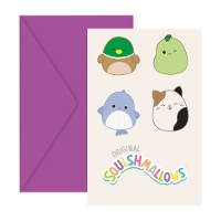 Invitaciones de Squishmallows - 6 unidades
