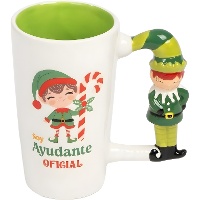 Taza navideña de elfo con asa original