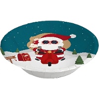 Juego de boles navideños desechables con Papá Noel