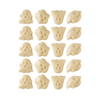 Figuras de chocolate blanco de fantasmas de Halloween - 20 unidades