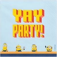 Servilletas de Minions de 16,5 x 16,5 cm - 20 unidades