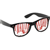 Gafas negras con efecto sangre