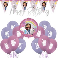 Pack de decoración para fiesta de la casa de muñecas de Gabby - 19 piezas
