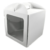 Caja de 20 x 20 x 20 cm para tarta con asa y ventana - Hilarious
