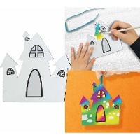 Siluetas de Halloween para colorear rascando - 6 uds