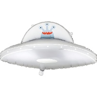 Globo de OVNI plateado de 79 x 55 cm
