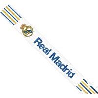 Banda de Real Madrid blanca con escudo y franjas