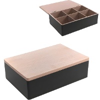 Caja para té efecto bambú - 6 compartimentos