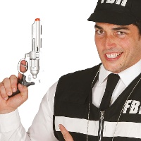 Pistola de FBI negra y plateada