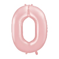 Globo número 0 rosa de 86 cm - PartyDeco - 1 unidad