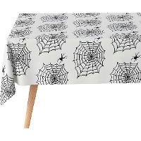 Mantel con telaraña y arañas negras de 1,2 x 5 m