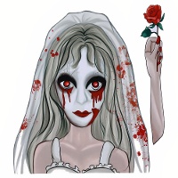 Decoración adhesiva para ventana de novia zombie de 21 x 19 cm