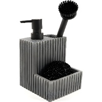Dispensador de jabón con cepillo y estropajo - 1 unidad