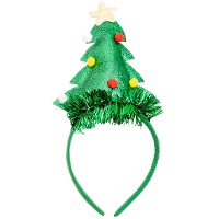 Diadema de árbol de Navidad con espumillón