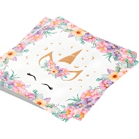 Servilletas Unicornio floral de 16,5 cm - 20 unidades