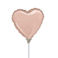 Globo hinchado con varilla de corazón de colores de 23 cm - Anagram - 1 unidad
