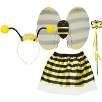 Conjunto de abeja con diadema, alas, tutú y varita