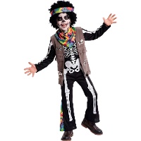 Disfraz de esqueleto hippie infantil