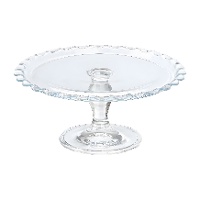 Soporte para tartas de 26,4 x 26,4 x 12 cm de vidrio transparente