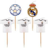 Velas del Real Madrid logo camiseta - 5 unidades
