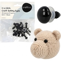 Ojos de seguridad para Amigurumis de 2 cm negro - 10 pares