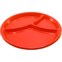 Plato de 25,5 cm para aperitivos de color - 3 cavidades