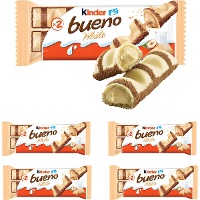 Kinder bueno de chocolate blanco rellenas de crema de avellanas - Kinder - 5 unidades