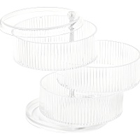 Organizador de maquillaje giratorio 3 niveles de 11,5 x 11,5 x 14 cm