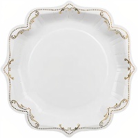 Platos con ornamentación dorada de 26 cm - 6 unidades