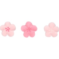 Figuras de azúcar de flores rosas - FunCakes - 24 unidades