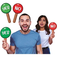 Carteles de Yes No de mano de 25 x 13 cm